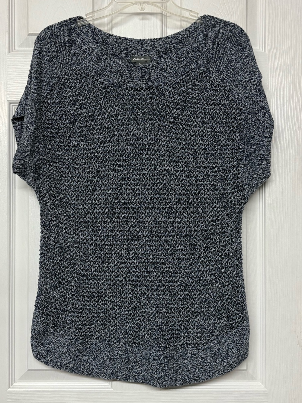 Eddie Bauer Linen Cotton Open Weave Tunic Top  Blue Sz XL